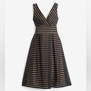 White House Black Market Black and Tan Midi Dress